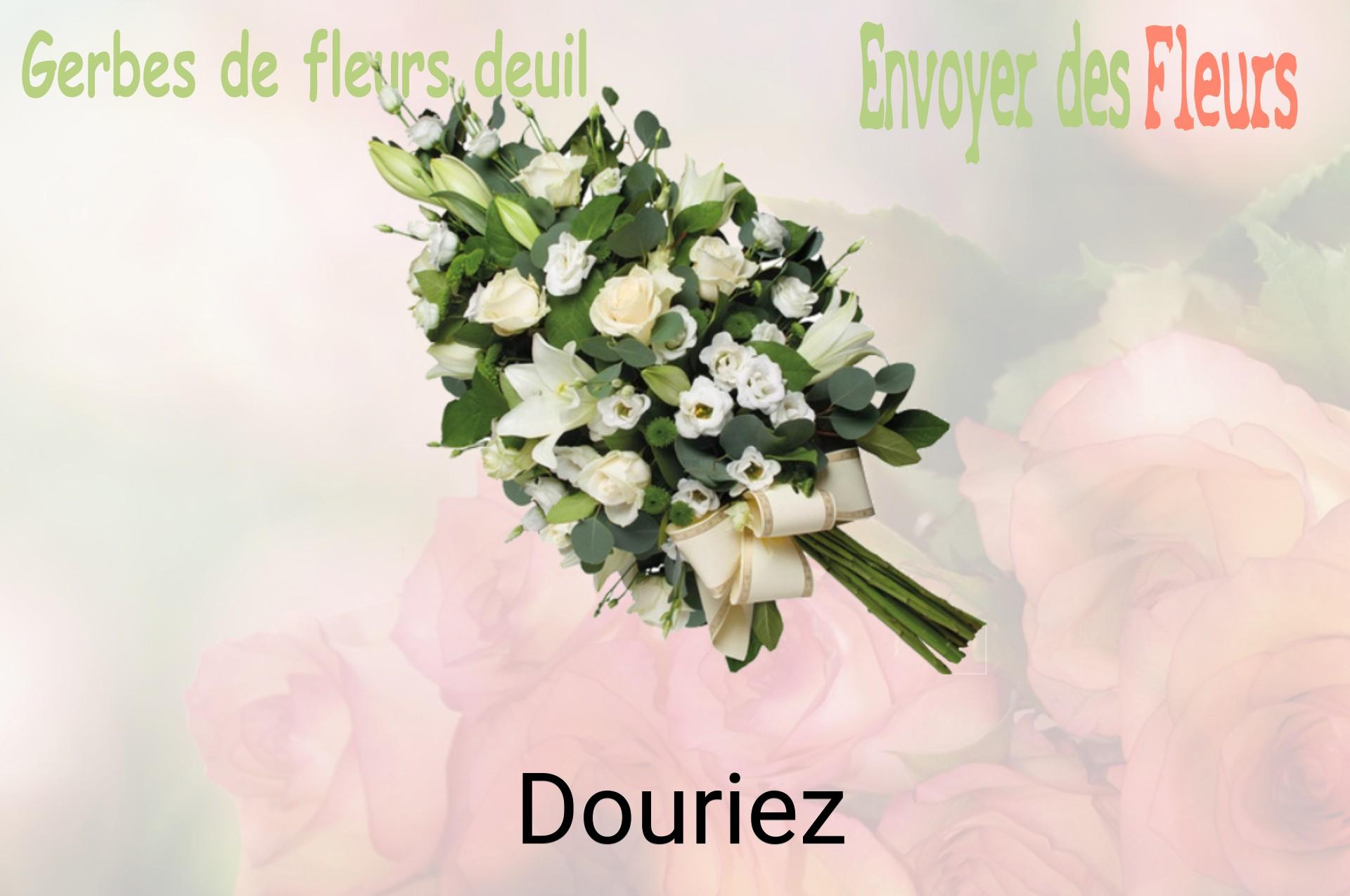 Gerbe de fleurs de deuil livrée à Douriez